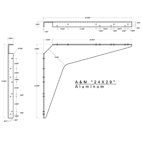 BRACKET-24X29-BRUSHED ALUMINUM - image 2